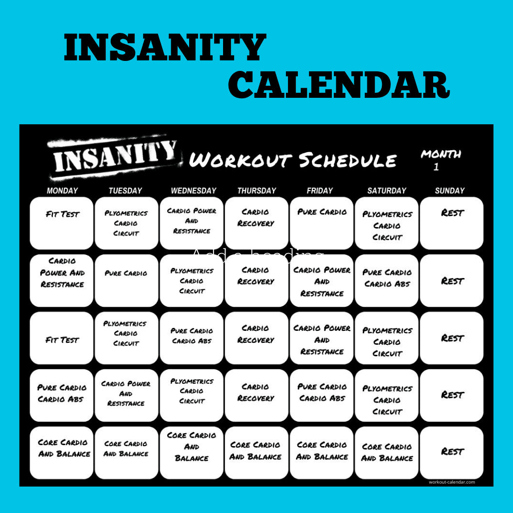 Insanity Schedule And Calendar Fit2shine
