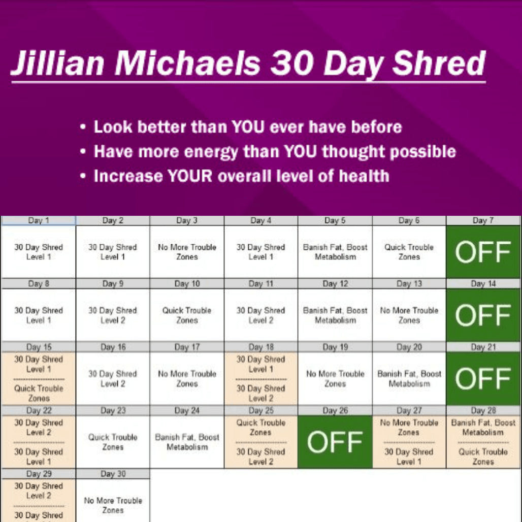 All About The 30 Day Shred Calendar
